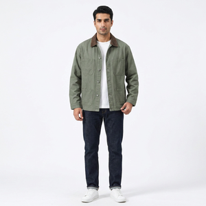 <b>Custom</b> <b>Denim</b> <b>Jackets</b> for Men with Full Customization Stand Collar Hooded & Windproof for Outdoor Use - Product Image 1