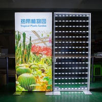 Boîte à lumière en tissu LED à éclairage par les bords, double face, sans cadre, portable, facile à assembler, marque HBM