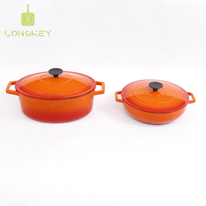 Conjunto de diseño minimalista de olla de cocina holandesa de hierro fundido antiadhesivo y cazuela de porcelana Pana inoxidable - Product Image 3