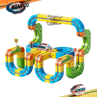 Ensemble de train électrique magnétique de 172 pièces, rails flexibles 3D à l'infini pour enfants, train à rails en cube STEM, cadeaux d'anniversaire pour garçons et filles