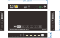 4K60 HDBT 3.0 USB KVM IP genişletici RS232 Ethernet ağ kablosu IR kumanda 100M Video verici Video bölücüler dönüştürücüler