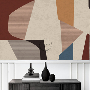 Carta <span class=keywords><strong>da</strong></span> parati geometrica colorata peeling e incollatura bohémien <span class=keywords><strong>murales</strong></span> di arte astratta - Product Image 6