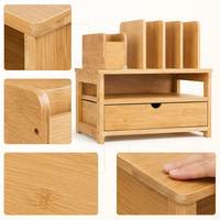 Organisateur de documents à 3 tiroirs en bambou moderne de qualité supérieure, support de classement en bois pour bureau, organisateur de bureau, pour salon et école