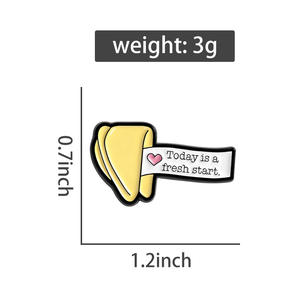 Bugün taze bir başlangıç servet çerez emaye pimleri motivasyon olumlu tırnaklar broşlar yaka rozeti takı hediyeler toptan - Product Image 6