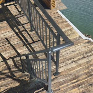 Hiện đại dẫn ánh sáng Tường tay vịn Tempered Glass thép không gỉ cong cầu thang lan can thép đơn giản Thiết kế cho trong nhà sử dụng ngoài trời - Product Image 3