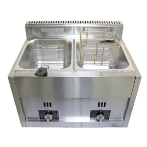 Vendita calda 12L in acciaio inox friggitrice commerciale attrezzatura da <span class=keywords><strong>cucina</strong></span> doppio cestello <span class=keywords><strong>Gas</strong></span> macchina per friggere per Fast Food - Product Image 6