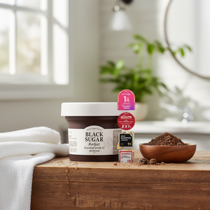 Para SKINFOOD Quality 2X 210g Black Sugar Perfect Essential Scrub Exfoliante facial de buena calidad - Product Image 3