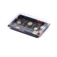 Boîte à lunch jetable, boîte à lunch en feuille d'or chinoise, boîte rectangulaire japonaise en plastique transparent anti-buée