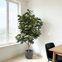 Ficus Lyrata artificiel de grande taille (295 cm) à l'aspect naturel, design personnalisé, pour la décoration d'hôtels, de bureaux et de restaurants