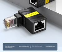 Adaptador Gigabit Ethernet Cat5/Cat6 con Rotación de 360 Grados y Ángulo Recto de 90 Grados, Adaptador RJ45 Macho a Hembra
