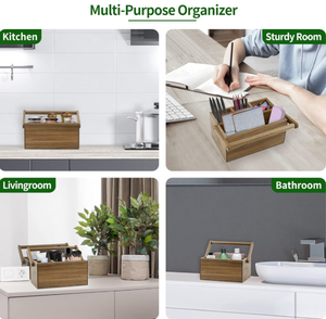 FSC cuisine bureau <span class=keywords><strong>salle</strong></span> <span class=keywords><strong>de</strong></span> <span class=keywords><strong>bain</strong></span> chambre Acacia Mulip <span class=keywords><strong>Pose</strong></span> organisateur porte-ustensiles en bois argenterie Caddy avec poignée - Product Image 3