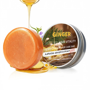 Ensemble de shampoings solides au gingembre, curcuma, huile d'argan et kératine, répare les cheveux abîmés, anti-frisottis, lissant pour des soins capillaires nourrissants quotidiens - Product Image 3