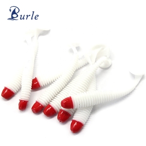 10 pièces/sac leurres en plastique de pêche à l'achigan Jerkbait leurre à ver en plastique à queue souple 5/6/7cm appâts à queue de pagaie - Product Image 1