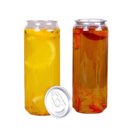 250ml 330ml 500ml Bouteille de boisson en plastique PET transparent personnalisé avec bouchon en aluminium sans BPA