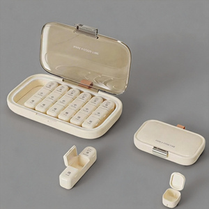 Boîte à pilules en plastique, organiseur de médicaments portable, hebdomadaire, sept jours, matin, <span class=keywords><strong>midi</strong></span>, soir, séparateur de pilules, rappel de médicaments pour personnes âgées - Product Image 1