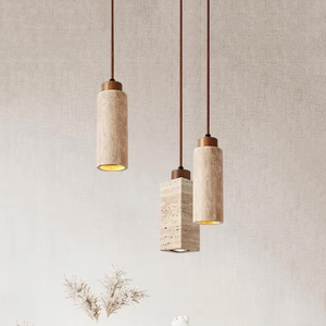 Wabi sabi אבן פנס מנורת חדר אוכל שולחן ליד מיטת מסעדה מטבח אור תליית טרברטין - Product Image 2