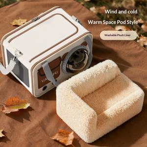 Borsa Trasportino Invernale Calda Portatile per Gatti a Capsula Spaziale, Antivento, Termica, Foderata in Pile, con Chiusura a Cerniera, per Animali Domestici - Product Image 6