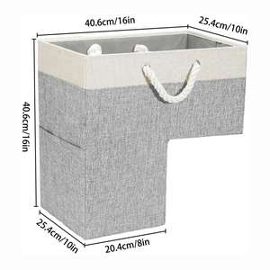 Boîte de rangement en tissu pour escaliers moquettés, panier d'escalier pliable au design unique avec couvercle pour organiser les vêtements sur l'escalier - Product Image 2