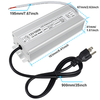 Driver de LED étanche à tension constante personnalisé 60W100W 200W 300W AC100-260 DC 12V 24v transformateur LED alimentation à découpage
