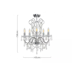 Mini Modern Crystal Candle Chandeliers Lighting Fixture <b>Dining</b> Room Acrylic Droplets Flush Mount Rain Drop Pendant Ceiling <b>Light</b> - Product Image 3
