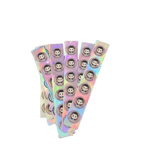 สติกเกอร์แบบกำหนดเอง สติกเกอร์ป้ายชื่อส่วนตัว สติกเกอร์การ์ตูนทรงกลม ผิวสัมผัสสีเงินโฮโลแกรม - Product Image 1