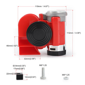CNSPEED Electric Air Horn 12V Red ABS <b>Plastic</b> For Motorcycles Trucks <b>Modified</b> Cars - Product Image 5