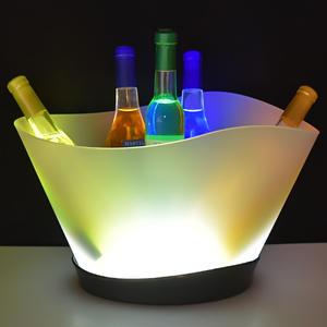Seau à glace LED en plastique lumineux étanche plateau de service de bouteille de glace de champagne <span class=keywords><strong>pour</strong></span> les événements de fête de boîte de nuit mariage - Product Image 1