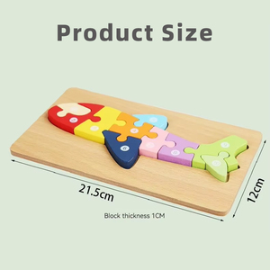 Personalizzato per bambini <span class=keywords><strong>Montessori</strong></span> Cartoon 3D Puzzle da te gioco da tavolo in legno educativi di corrispondenza giocattoli di apprendimento per bambini ragazzi ragazze - Product Image 4