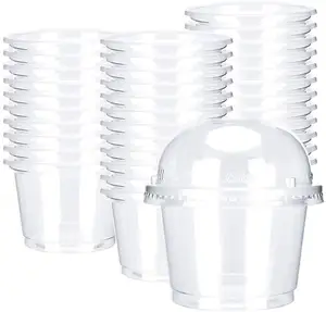 8oz Hot/Cold Disposable Plastic Cups with Dome Lids