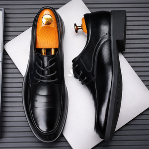 Zapatos Oxford de Cuero para Hombre, Punta Puntiaguda, Suela de Goma Antideslizante, Zapatos de Vestir para Boda, Otoño, Formales, Cómodos, Estilo Británico - Product Image 4