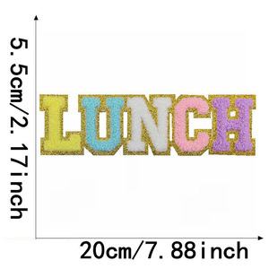 Patchs Alphabet paillettes grande taille Logo personnalisé broderie Chenille <span class=keywords><strong>Patch</strong></span> pour vêtements tissu matériel - Product Image 5