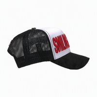 Casquette de baseball originale en gros Gorras Barbas, style camionneur, avec broderie en relief, 5 panneaux, maille noire, pour hommes et femmes