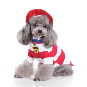 <span class=keywords><strong>Disfraz</strong></span> de Perro para Navidad, <span class=keywords><strong>Halloween</strong></span> e Invierno, Ropa para Mascotas de Poliéster con Rayas Rojas y Blancas, Gorro Suave para Perros Pequeños y Medianos, Venta al Por Mayor - Product Image 6