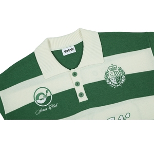 Custom LOGO Sweater <strong>Men</strong> Short Sleeve Casual CrewNeck Knitwear Football Stripe Jumper Knit <strong>Polo</strong> <strong>Shirts</strong> Knitted Jersey <strong>Men</strong> Sweater - Product Image 6