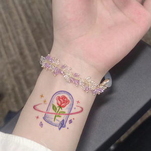 Autocollants <span class=keywords><strong>de</strong></span> tatouage temporaire colorés dessin animé belles <span class=keywords><strong>fleurs</strong></span> tatouage étanche adapté au visage bras et jambes - Product Image 4