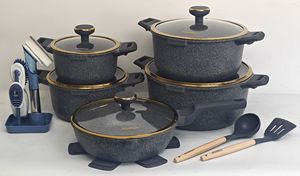 Juego de Ollas de Granito y Aluminio Superior Heat de 21 Piezas, Olla para Sopa de 20/24/28/32CM, Sartén Profunda de 28CM, Cepillo de Limpieza - Product Image 5