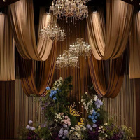 Décor de scène blanc pour mariage, rideaux de fond, support et cadre pour événements et fêtes