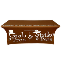 Housse de table personnalisée 4ft 6ft 8ft avec logo d'entreprise, bannière de table extensible ajustée pour salon professionnel, événement, publicité