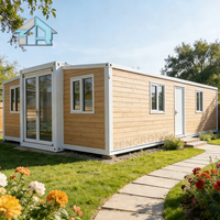 Conteneur modulaire préfabriqué pliable et extensible de 40 pieds, luxueux, respirant et moderne, pour logement d'appoint, bureau mobile ou usage en station balnéaire