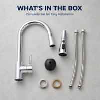Robinet de cuisine multifonctionnel, Robinet de cuisine extractible, Robinet mélangeur d'évier rotatif à haute tige courbée, Robinet de cuisine commercial