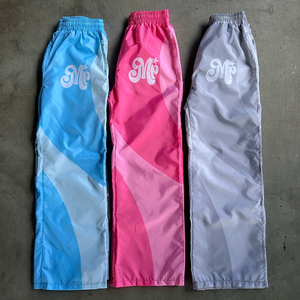 New Arrival Custom Logo Polyester Lightweight <strong>Pants</strong> Heat Transfer Printing Oversized Sports <strong>Pants</strong> For Men