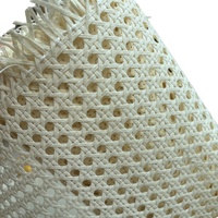 Tissu en coton tissé imitation rotin avec trous à œillets blanc pour panneaux de porte de placard et dossier de canapé