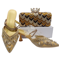 Chaussures de soirée de créateur italien avec pochette assortie pour mariages africains et occasions nuptiales, chaussures pour femmes en dentelle brodée et perles