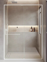 Porte de douche en verre trempé doré Paravent simple et familial avec cloison sans cadre pour petites salles de bain et cabines