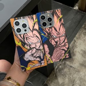 Nouveau étui de forme carrée IMD TPU bouton Anime Anime Dragon Ball Goku <span class=keywords><strong>Vegeta</strong></span> Carton coque de téléphone pour <span class=keywords><strong>IPhone</strong></span> 15 Pro Max 16 14 coque arrière - Product Image 3