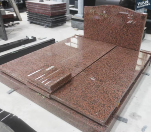 Pierre tombale personnalisée de style chinois, en granit rouge multicolore, pour cimetière et jardin - Product Image 6