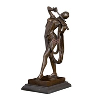 Danseuse en bronze art déco en posant une statue de fille grandeur nature sculpture