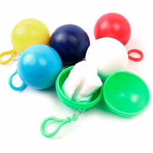 Wholesale Creative Outdoor Camping Portable Plastic Ball Key Chain <b>Disposable</b> <b>Rain</b> <b>Poncho</b> for Travel - Product Image 3
