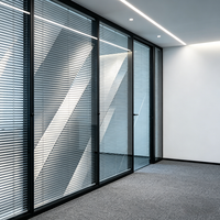 Cloison de bureau moderne modulaire insonorisée sans cadre, démontable, en acier trempé, simple ou double vitrage, cloison en verre transparent pour villa, hôtel, salle de bain