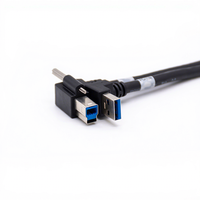 Câble USB 3.0 à angle droit, type B, avec verrouillage à vis, noyau en cuivre, indice de protection IP65, longueur 1 m, pour caméra industrielle et données